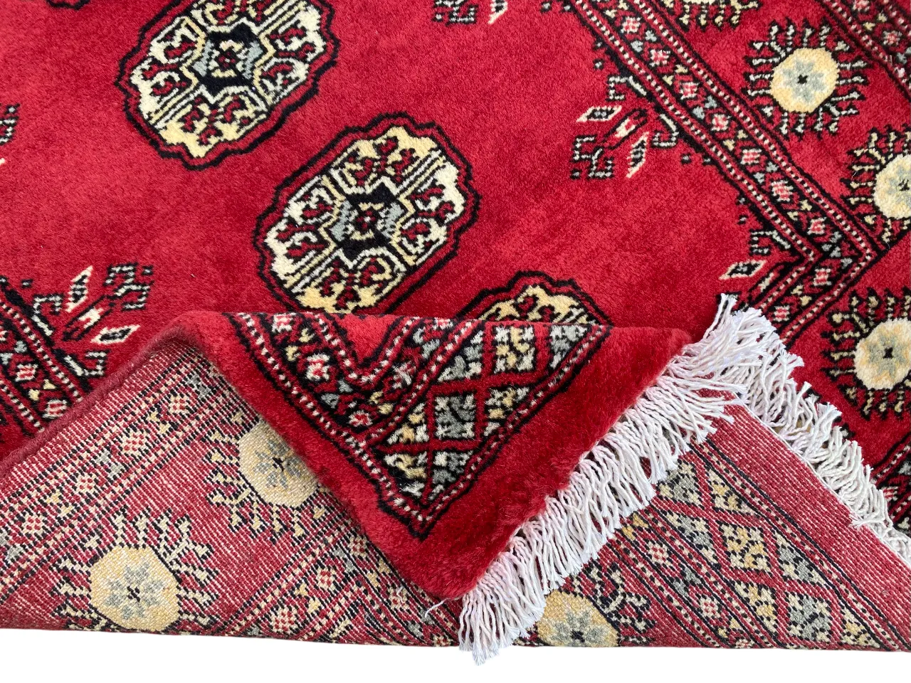 Small Bokhara Rug Traditional Hand Knotted Carpet With Geometric Design photo 174.0