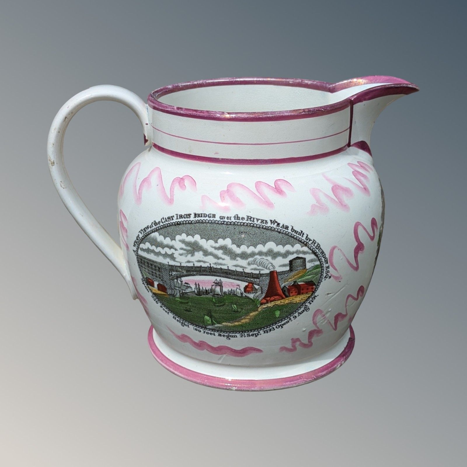 Sunderland Pink Lustre Jug photo for sale