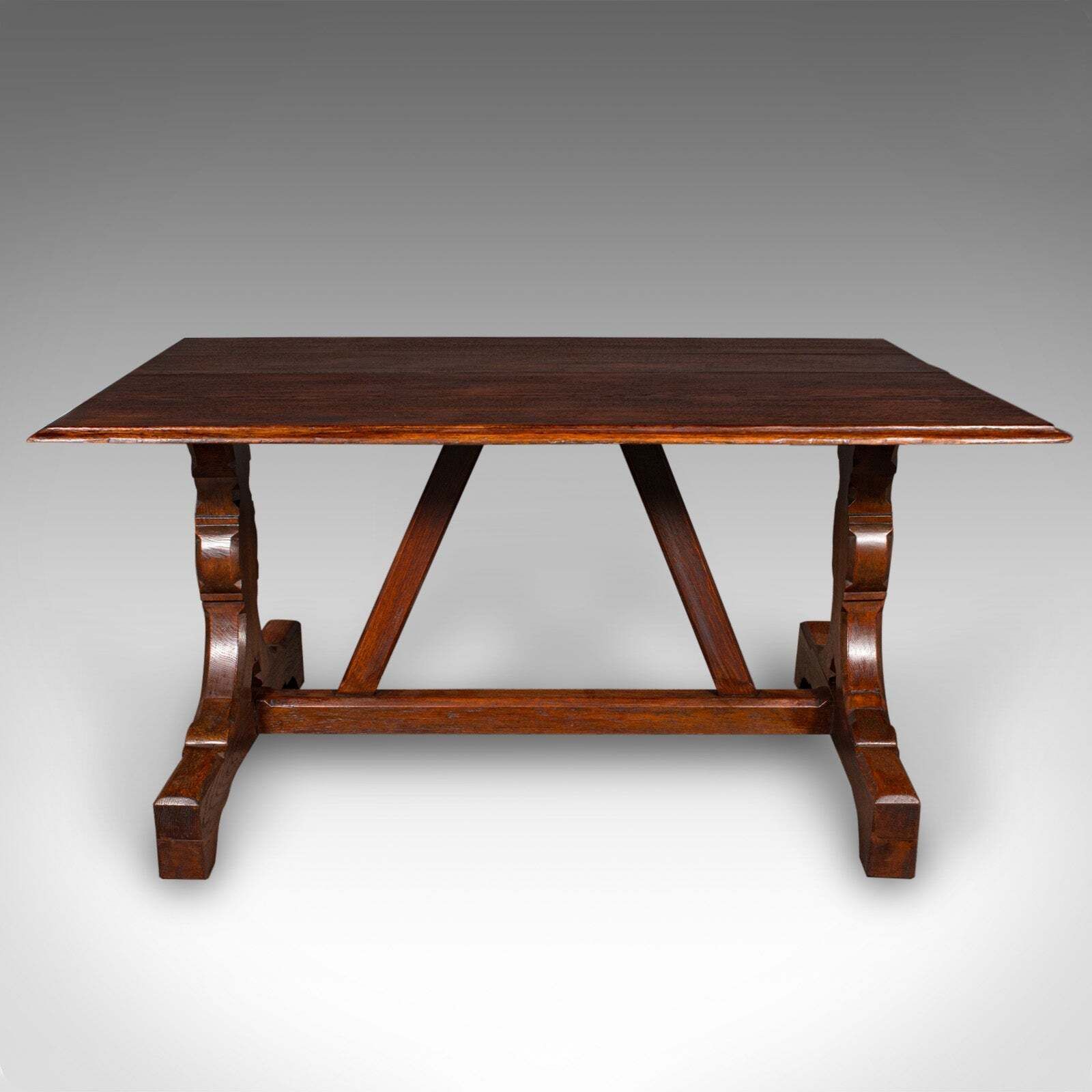 Antique Six Seat Country Kitchen Dining Table, English Oak, Refectory, Victorian photo furniture