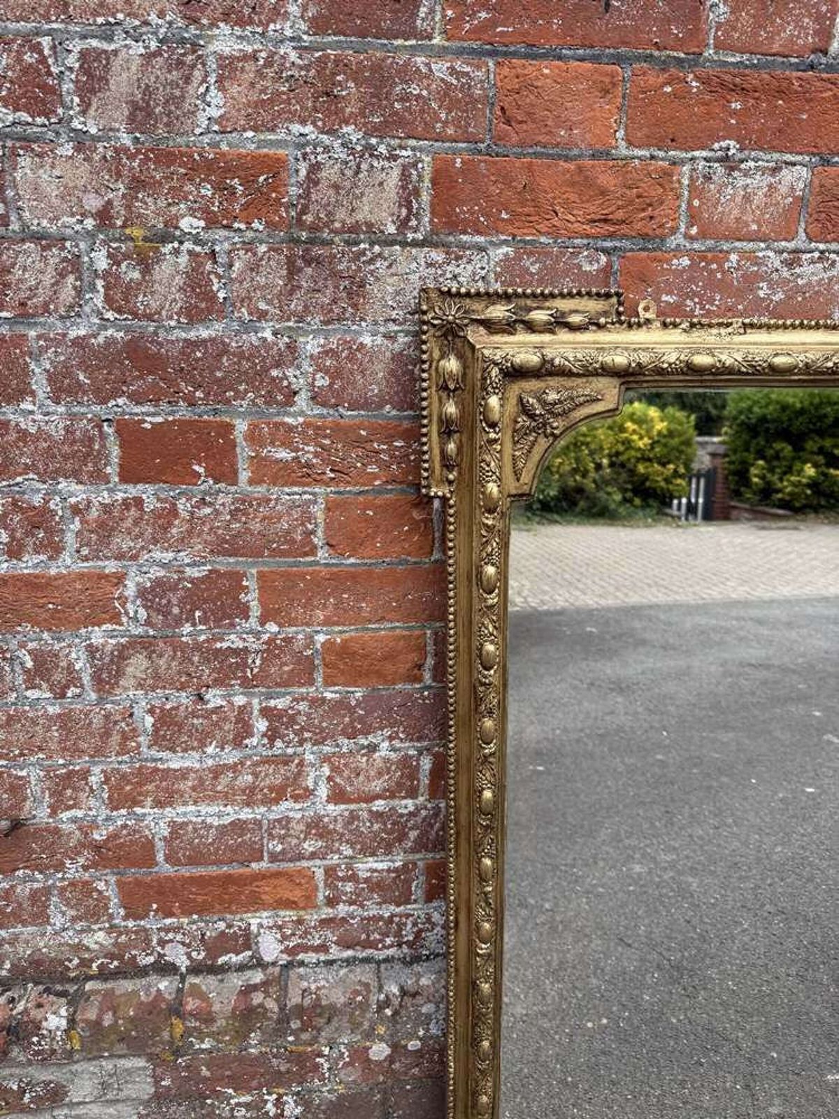 A Superb Large Antique English 19th Century Carved Wood & Gesso Gilt Overmantle Mirror. photo Home Decor