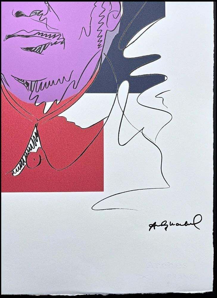 After Andy Warhol, Mao Zedong Drawing Purple, 1980s, Lithograph photo Art