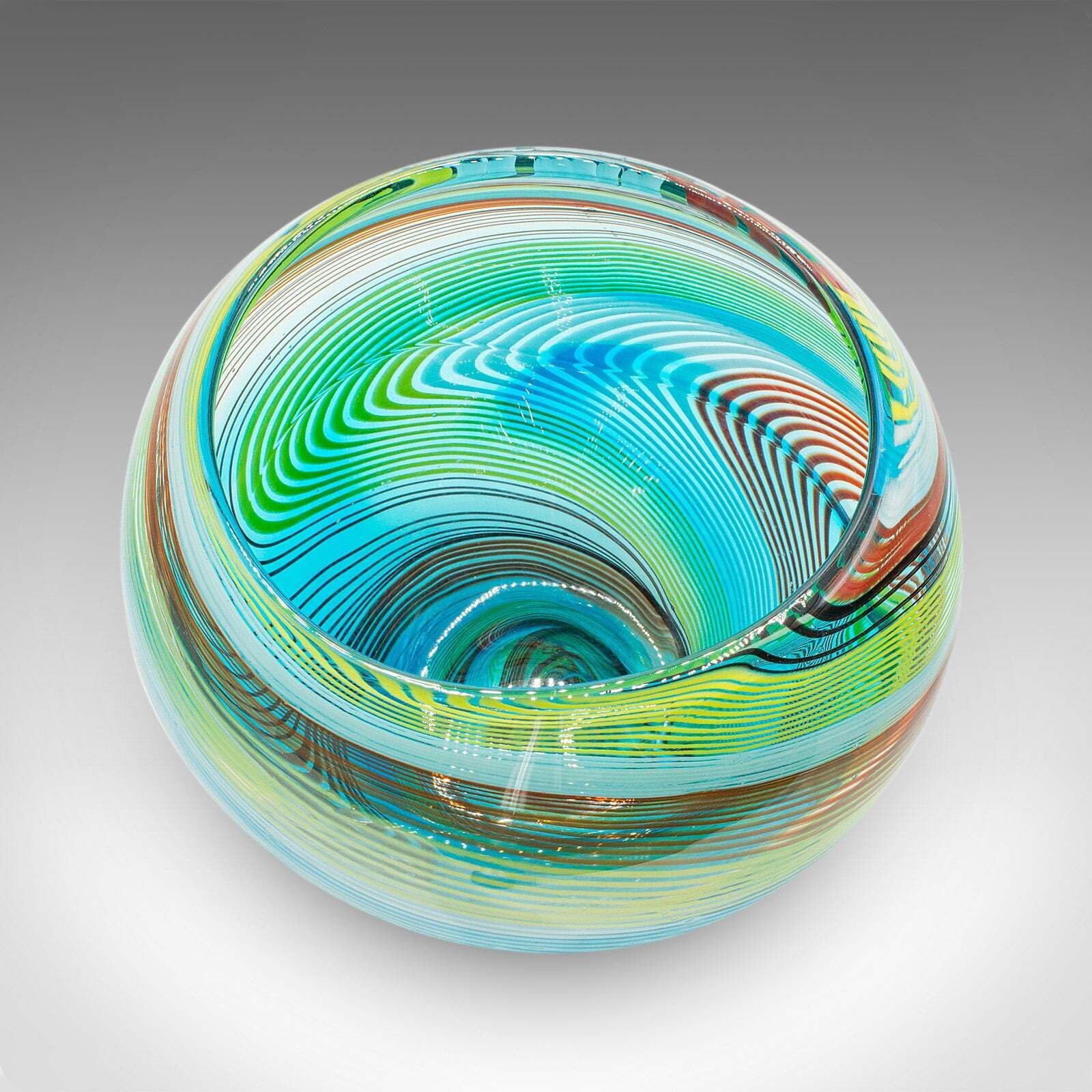 Vintage Murano Vase, Italian, Art Glass, Fruit Dish, Planter Bowl, Mid Century photo vinterior