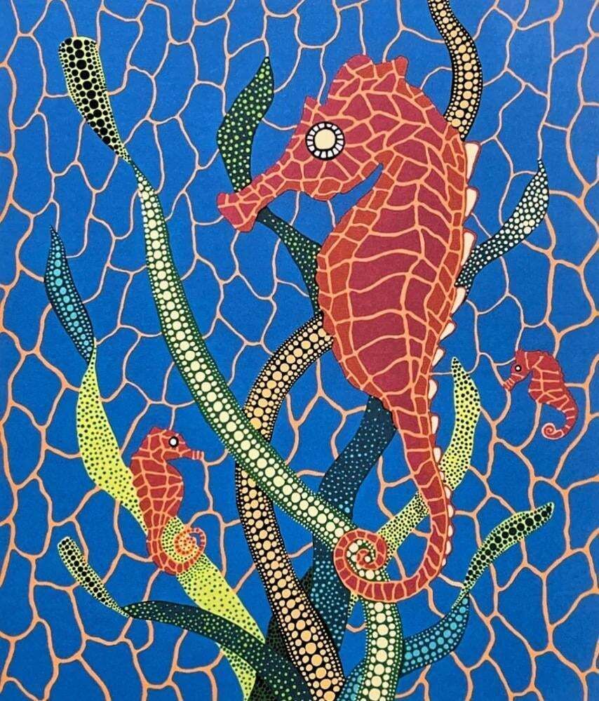 Yayoi Kusama, Seahorses , Lithograph, 1980s photo Art