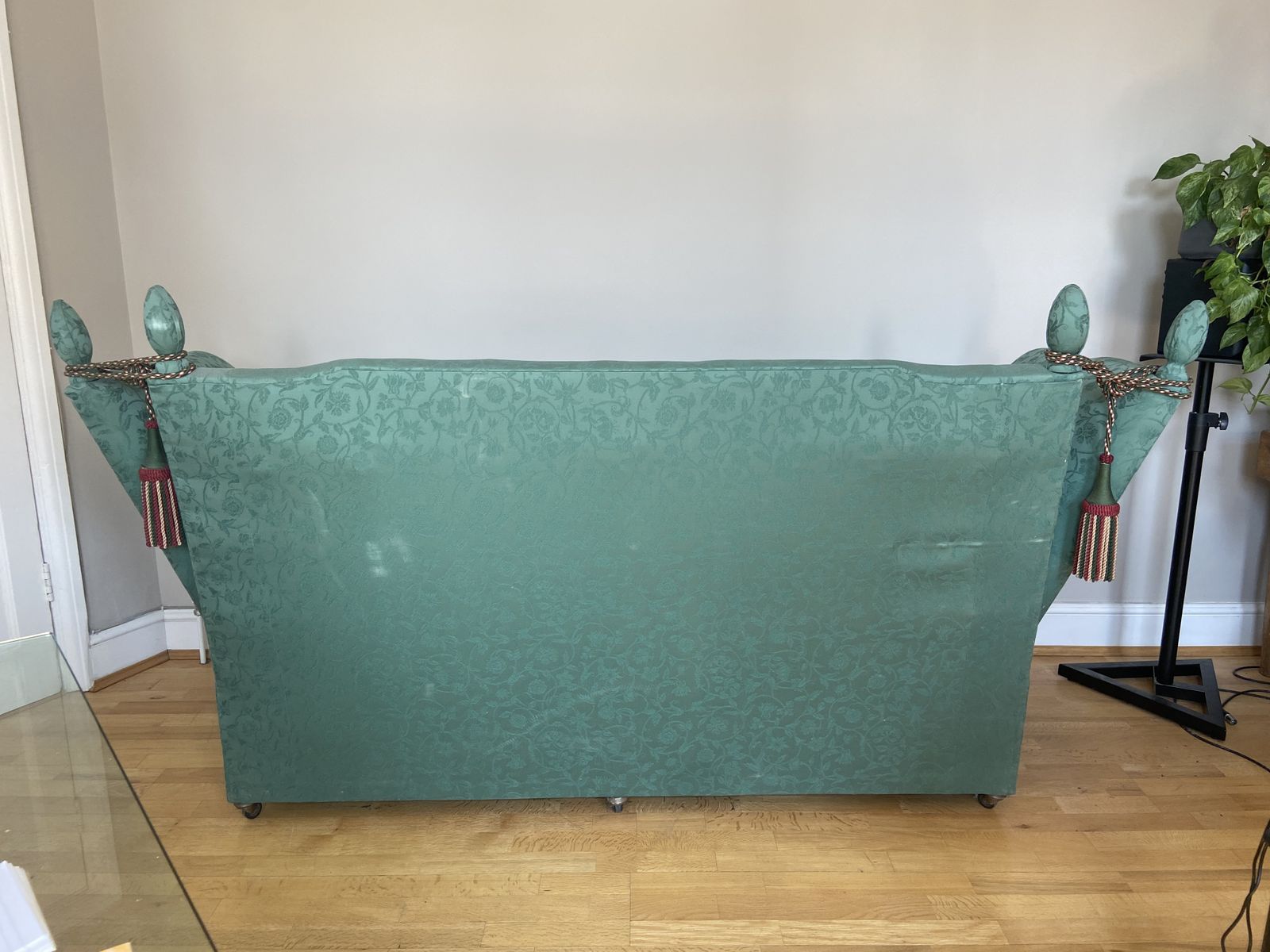 Victorian Knole Sofa Reupholstered Traditionally In Floral Damask (Horsehair Stuffing) photo 1350.0