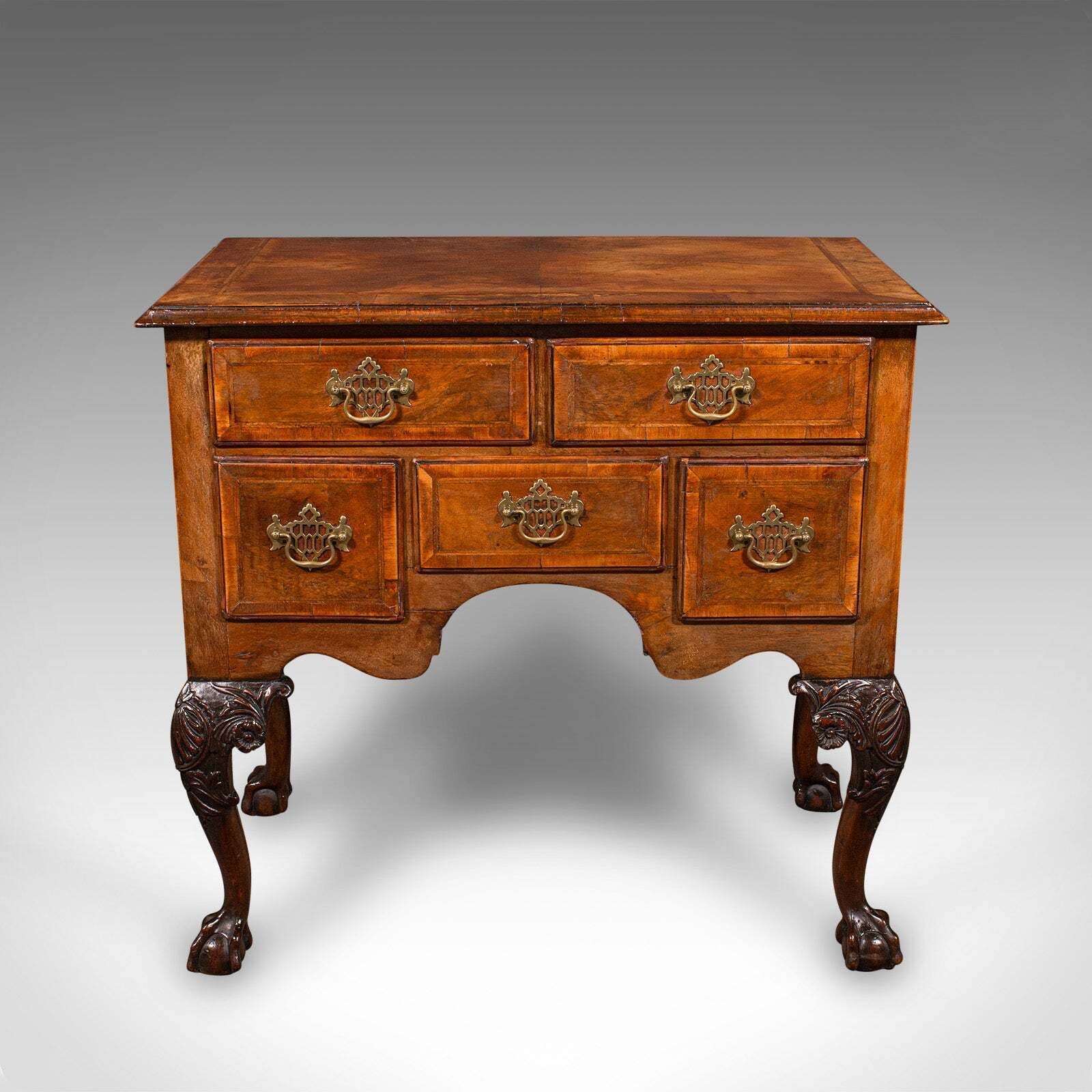 Antique Georgian Revival Lowboy, English, Walnut, Hall, Side Table, Edwardian photo furniture