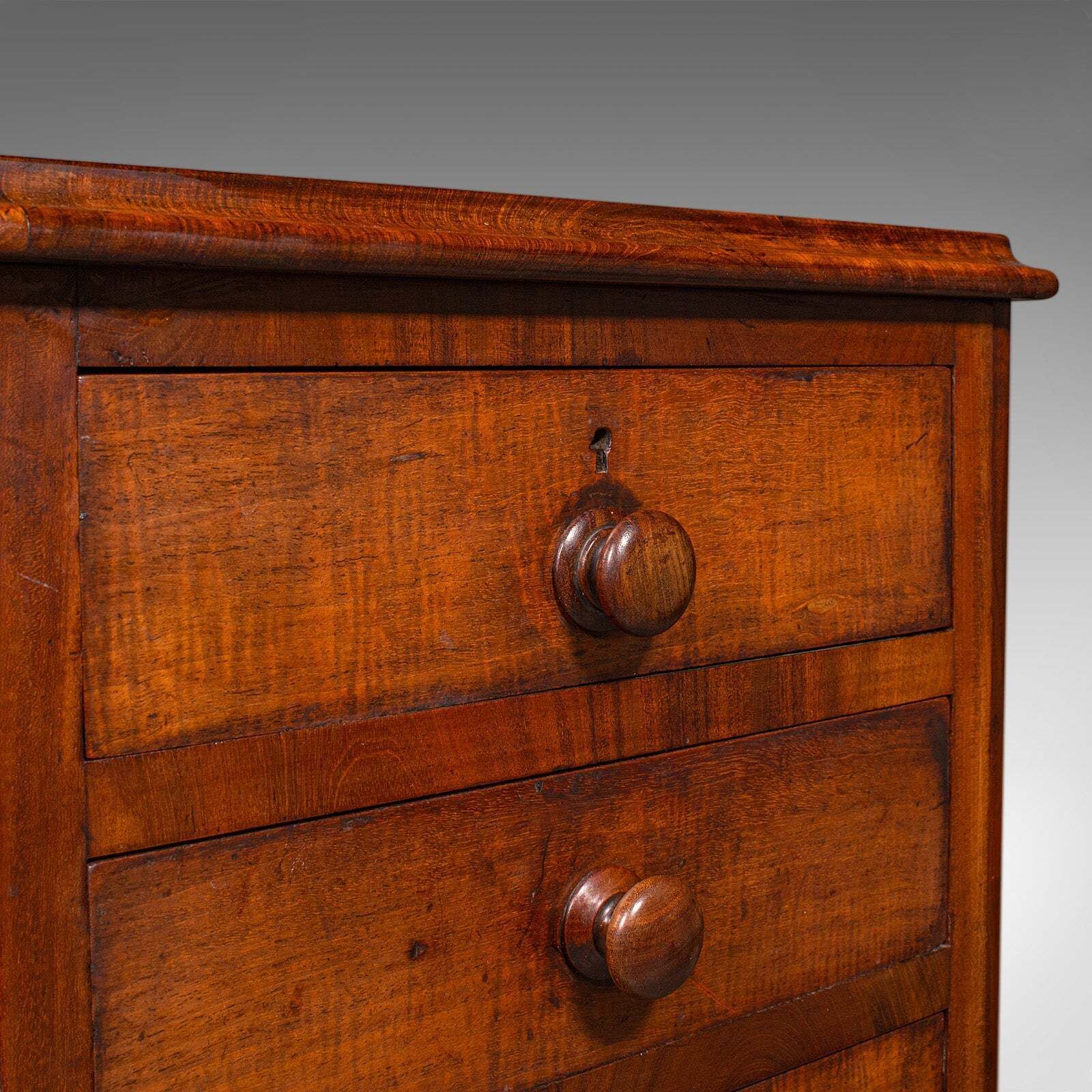 Furniture Tall Pair Of Antique Nightstands, English, Chest Of Drawers, Bedside, Victorian photo