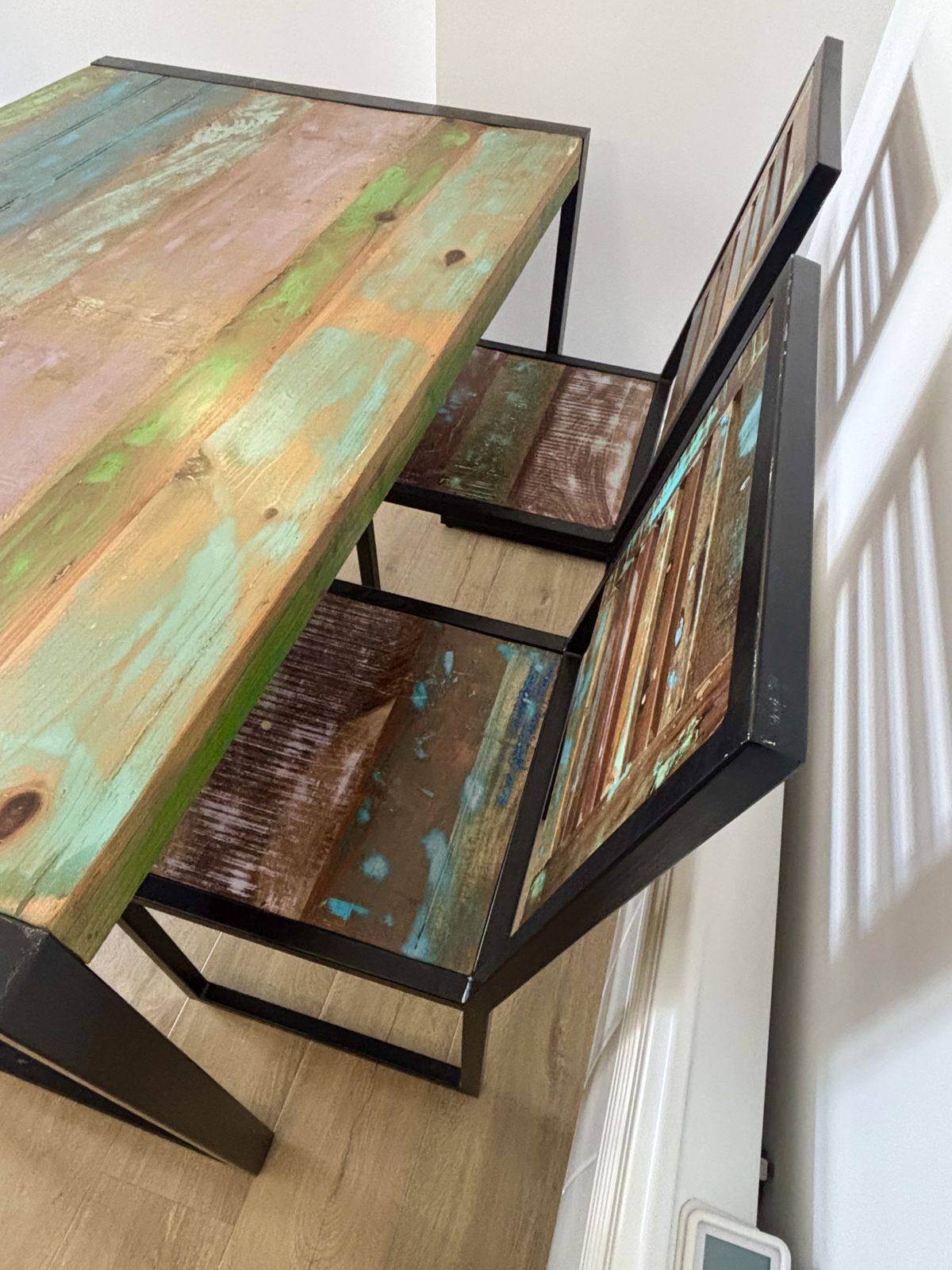 Urban Chic 140 Cm Reclaimed Wood Dining Set photo furniture