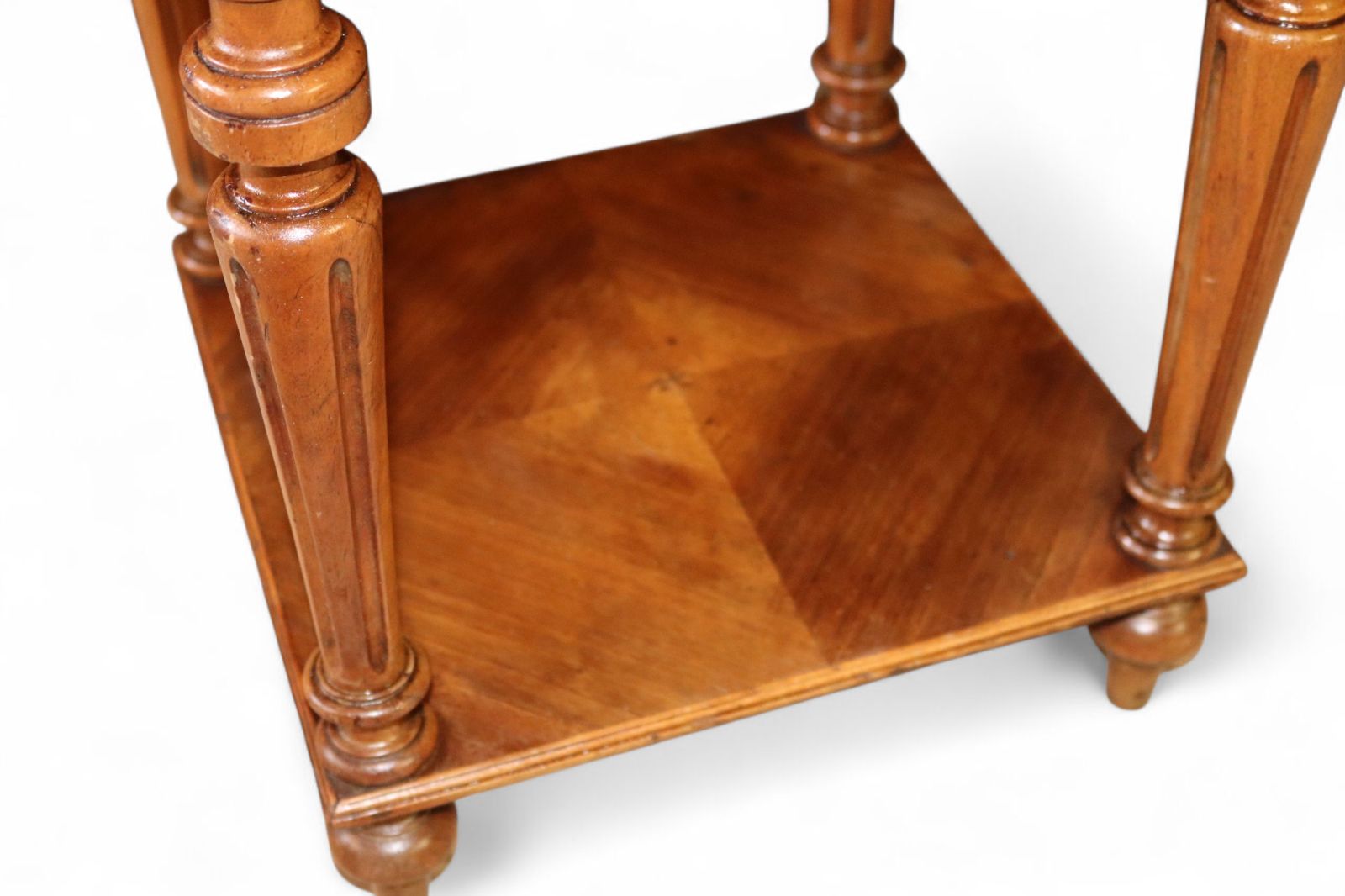 Antique French Walnut Marble Top Bedside Cabinet / Nightstand photo vinterior