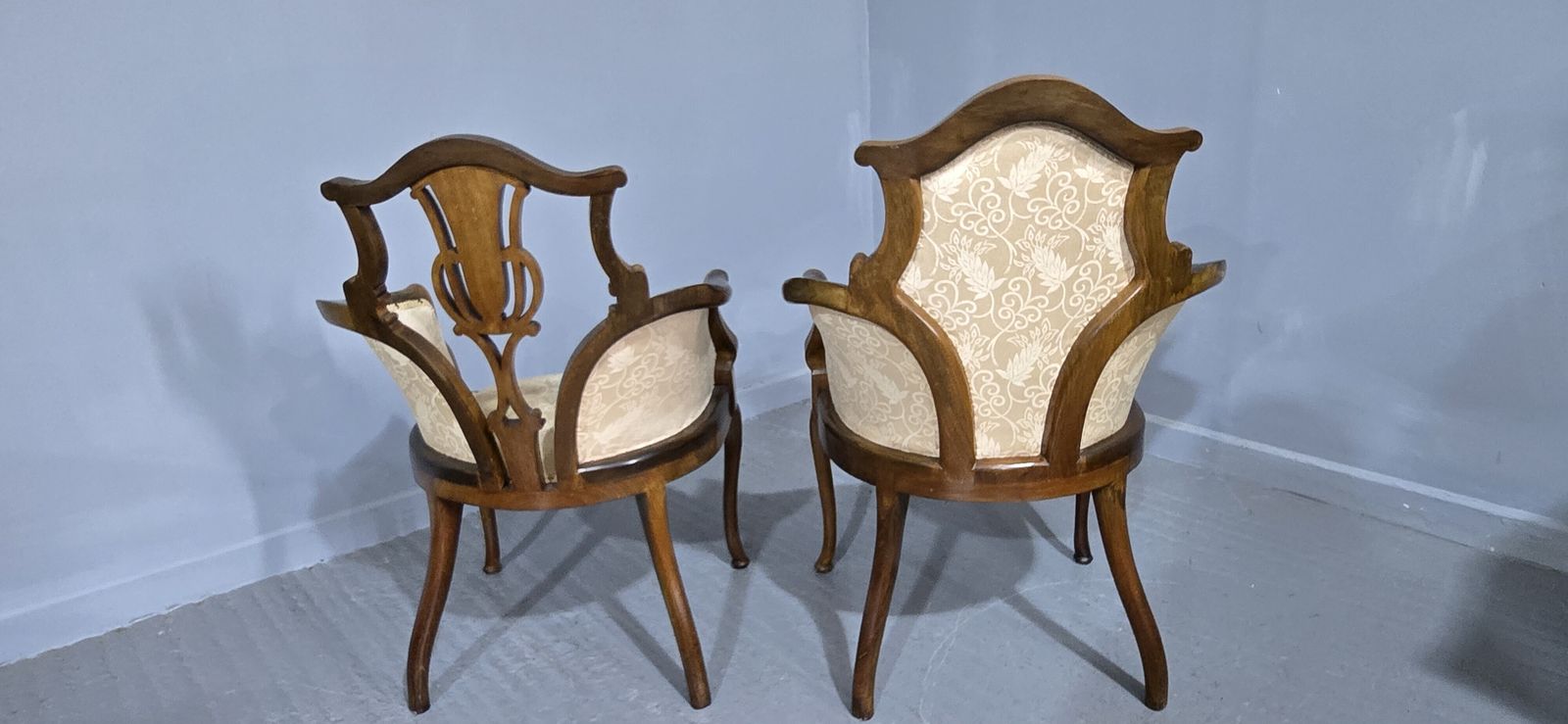 Pair Mahogany Art Noveau Side Chairs photo Furniture