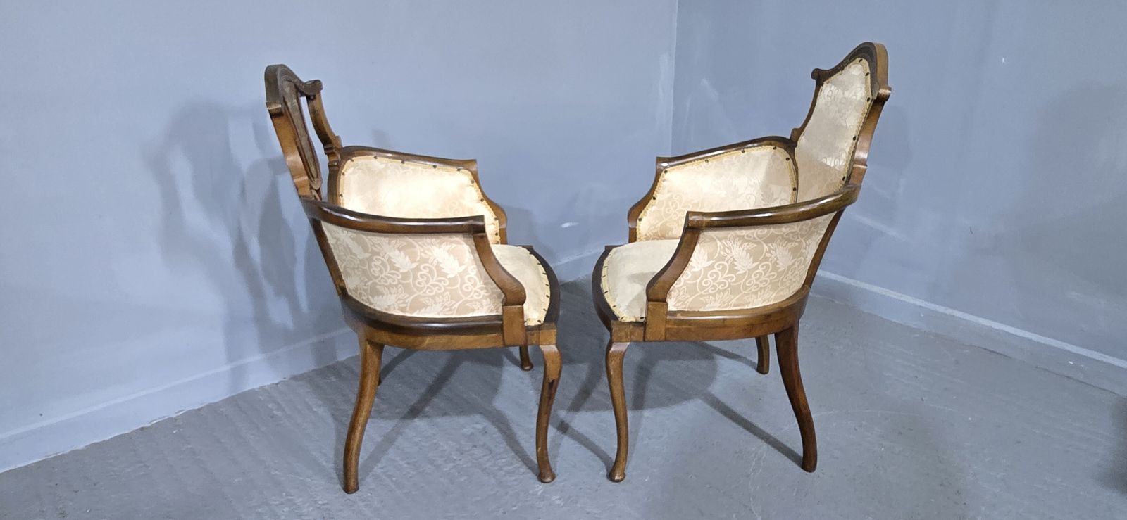 Pair Mahogany Art Noveau Side Chairs photo vinterior