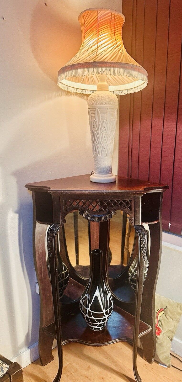 Antique Victorian Ebony & Rosewood Mirrored Display  Cabinet Ebony Caribole Leg photo furniture