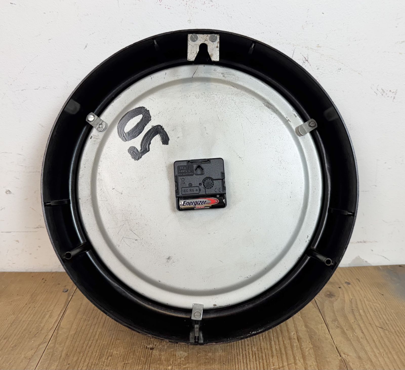 photo furniture Industrial Brown Bakelite Factory Wall Clock From Chronotechna, 1960s