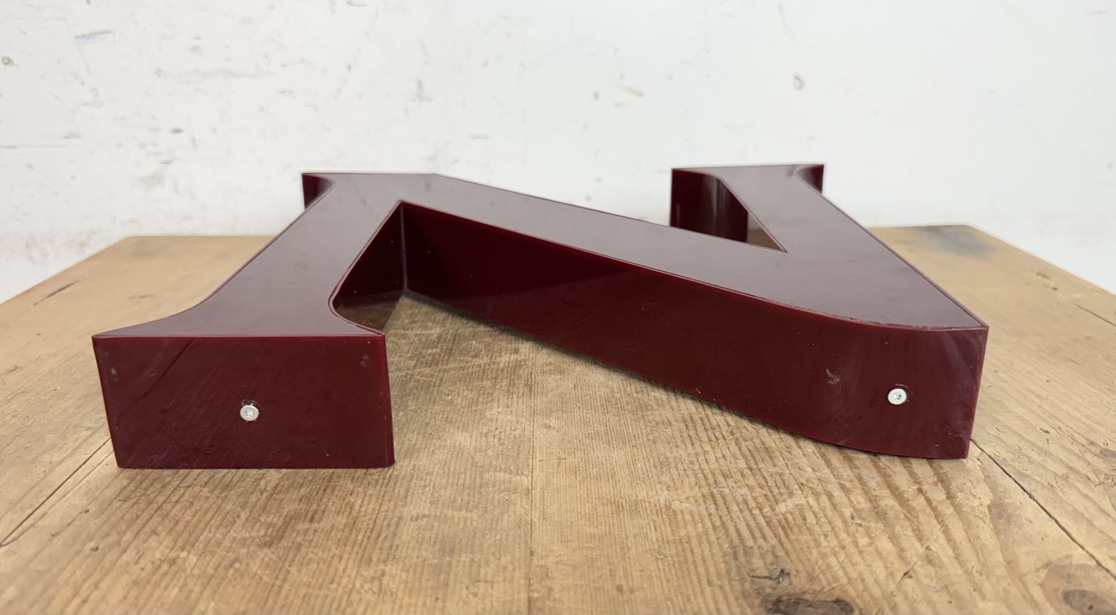 photo for sale Vintage Dark Red Illuminated Letter N , 1980s