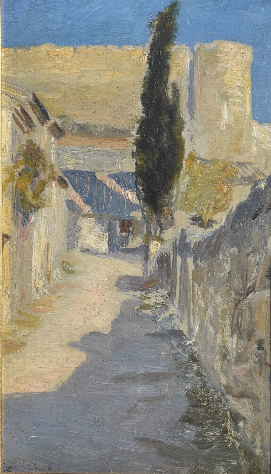 Jean Chorel, Street View Of Villeneuve Lès Avignon With The Fort Saint André (1919) photo furniture