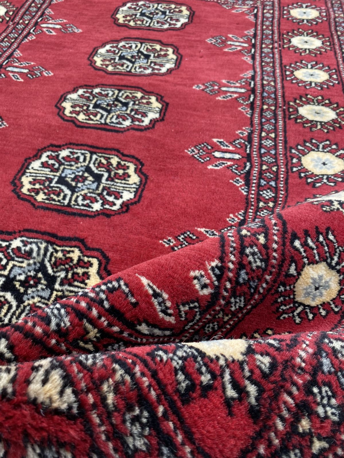 Unique Red Bokhara Rug Boho Tribal Area Carpet photo furniture