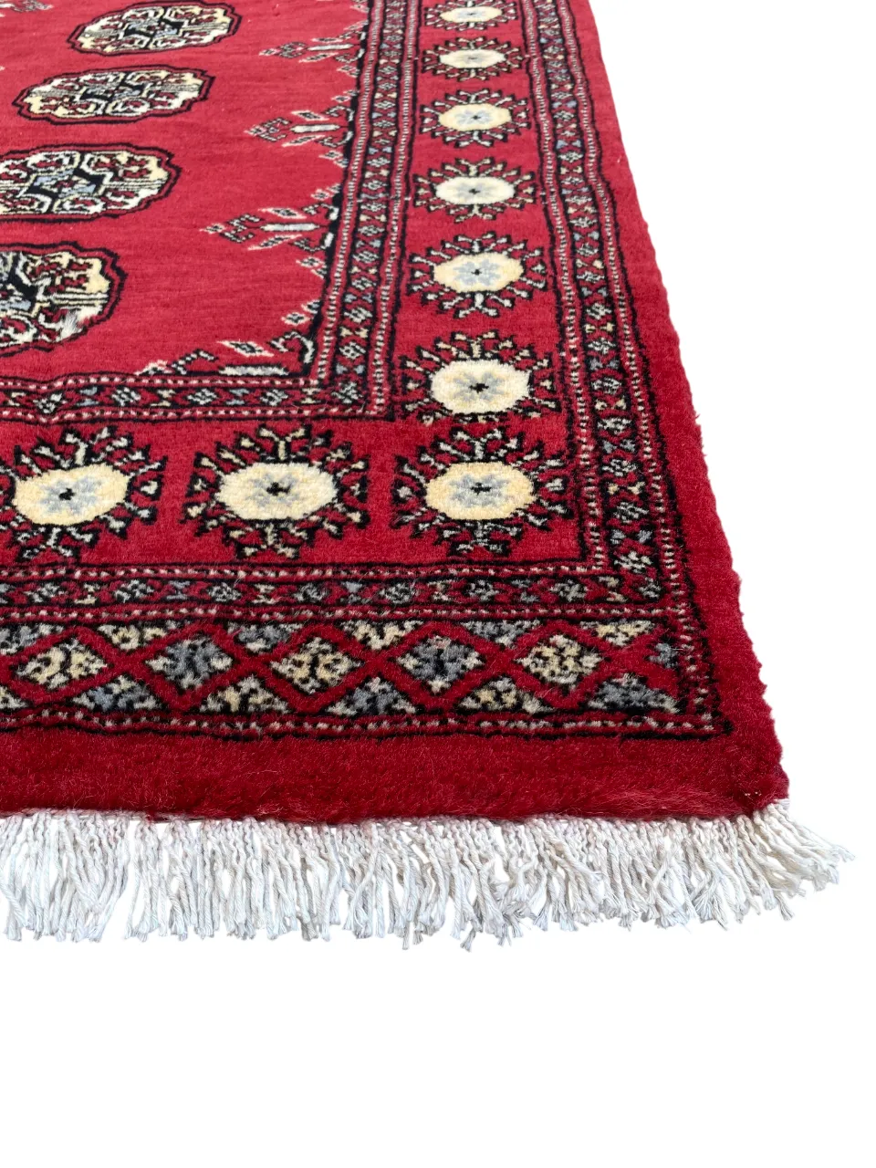 Unique Red Bokhara Rug Boho Tribal Area Carpet photo for sale