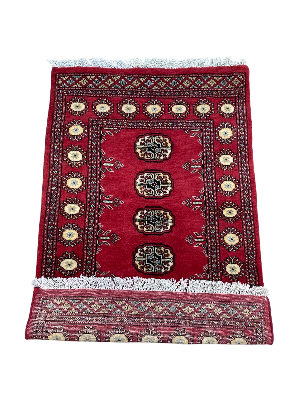 Unique Red Bokhara Rug Boho Tribal Area Carpet photo 174.0