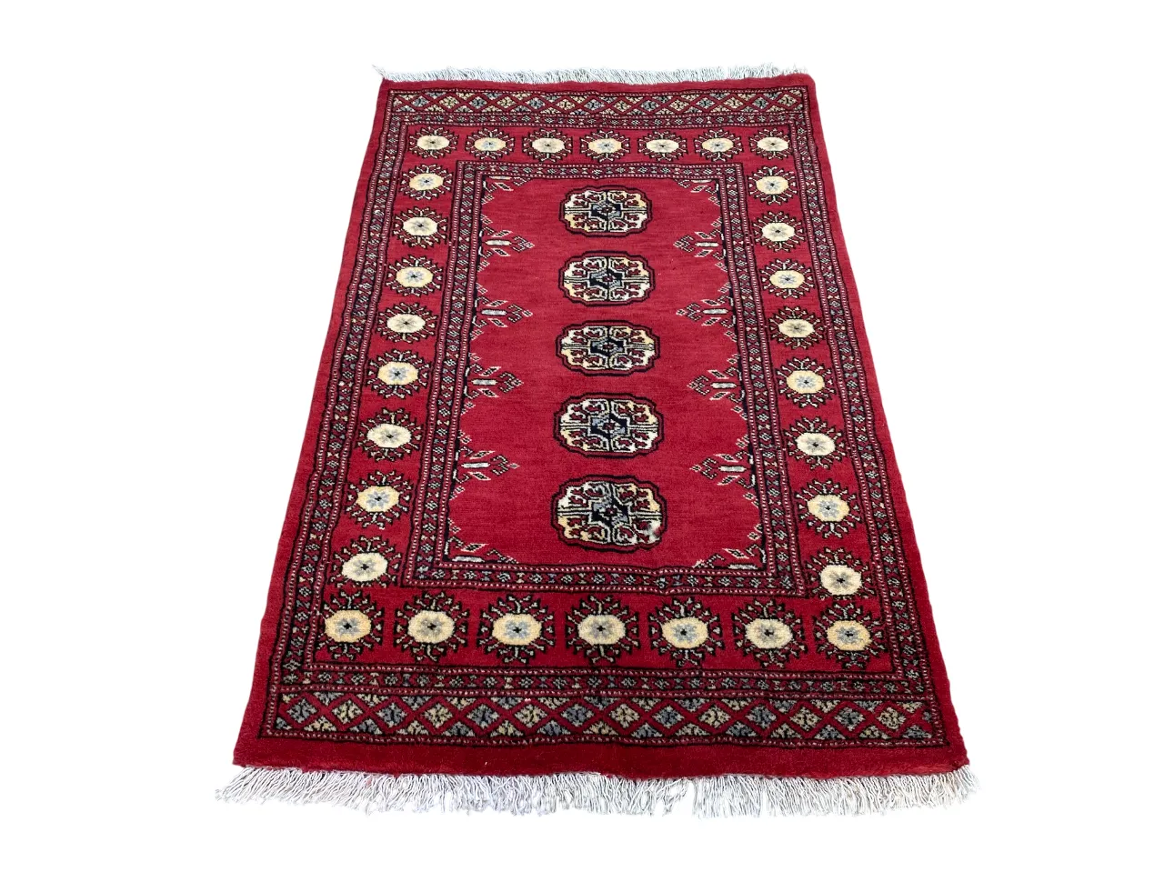 photo for sale Unique Red Bokhara Rug Boho Tribal Area Carpet
