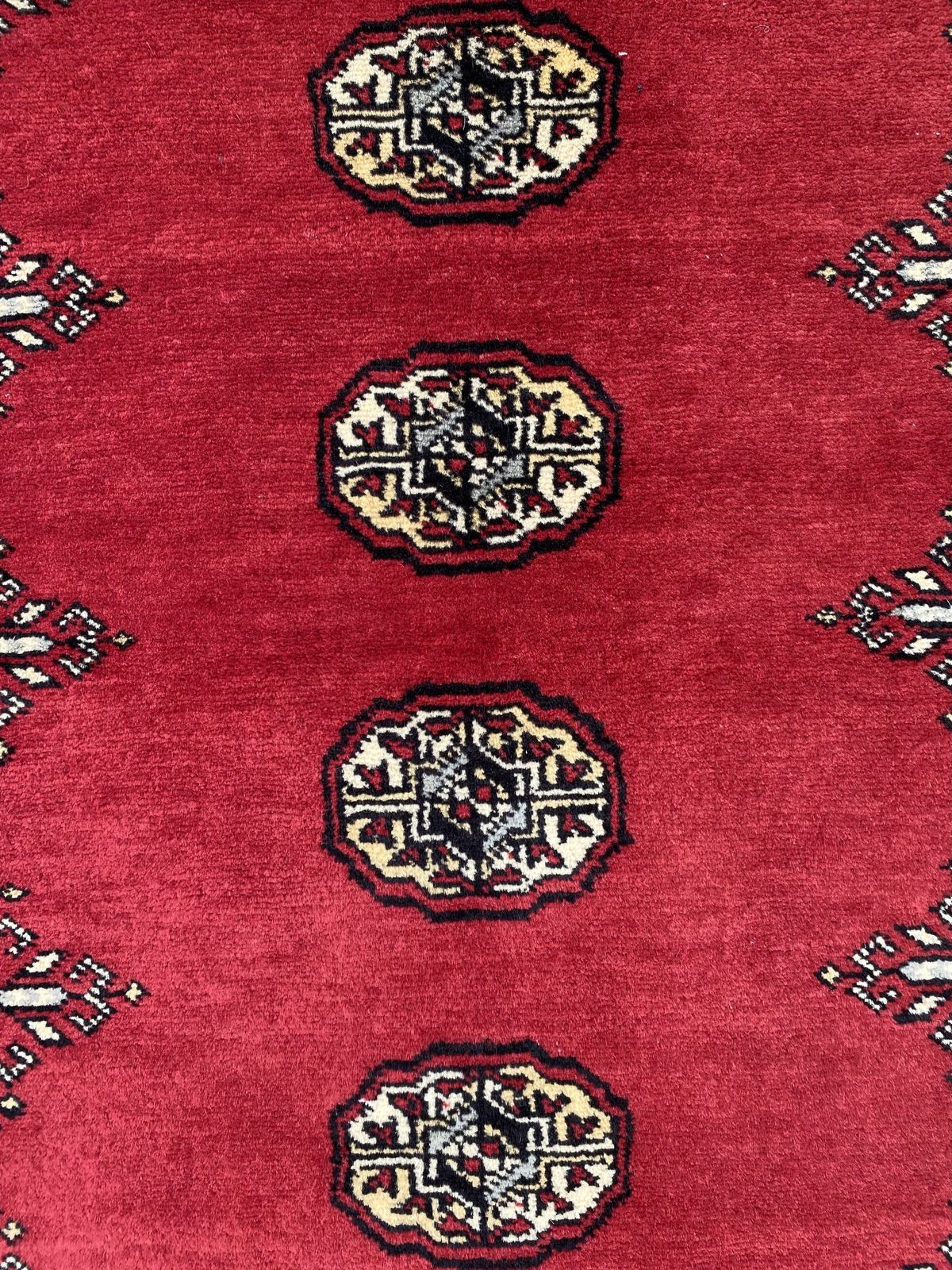 Hand Knotted Bokhara Rug Geometric Wool Carpet 3x4 photo buy