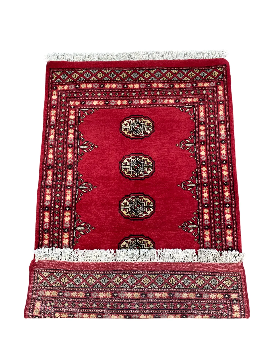 photo furniture Hand Knotted Bokhara Rug Geometric Wool Carpet 3x4