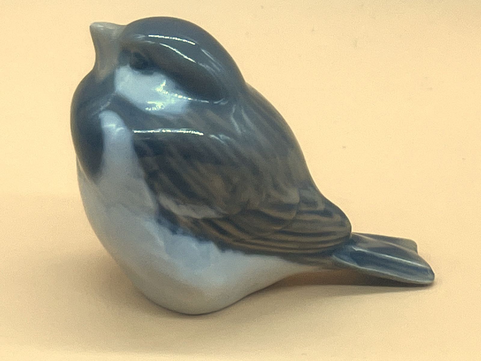 Art 2 Royal Copenhagen Porcelain, Denmark Sparrow Bird Figures. 1081 Optimist & 1519 Pessimist. C1980 photo