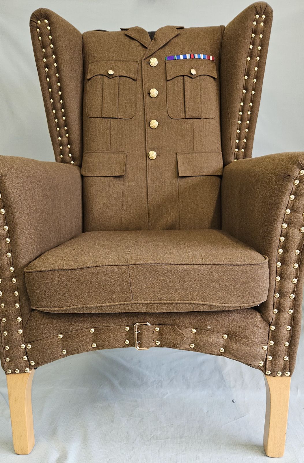 Military Uniform Covered Chair photo furniture