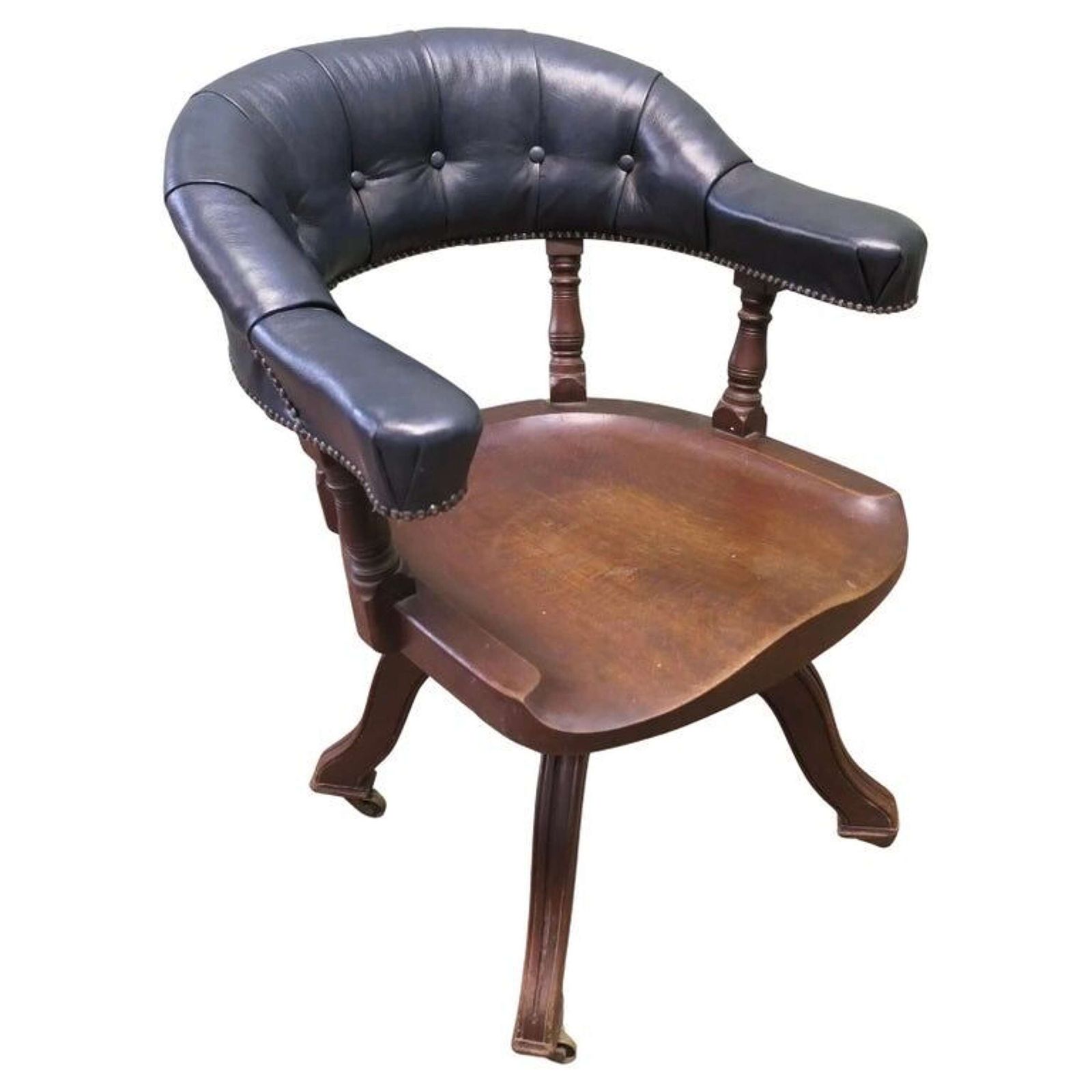 A Superbly Comfortable 19th Century Swivelling Desk Chair