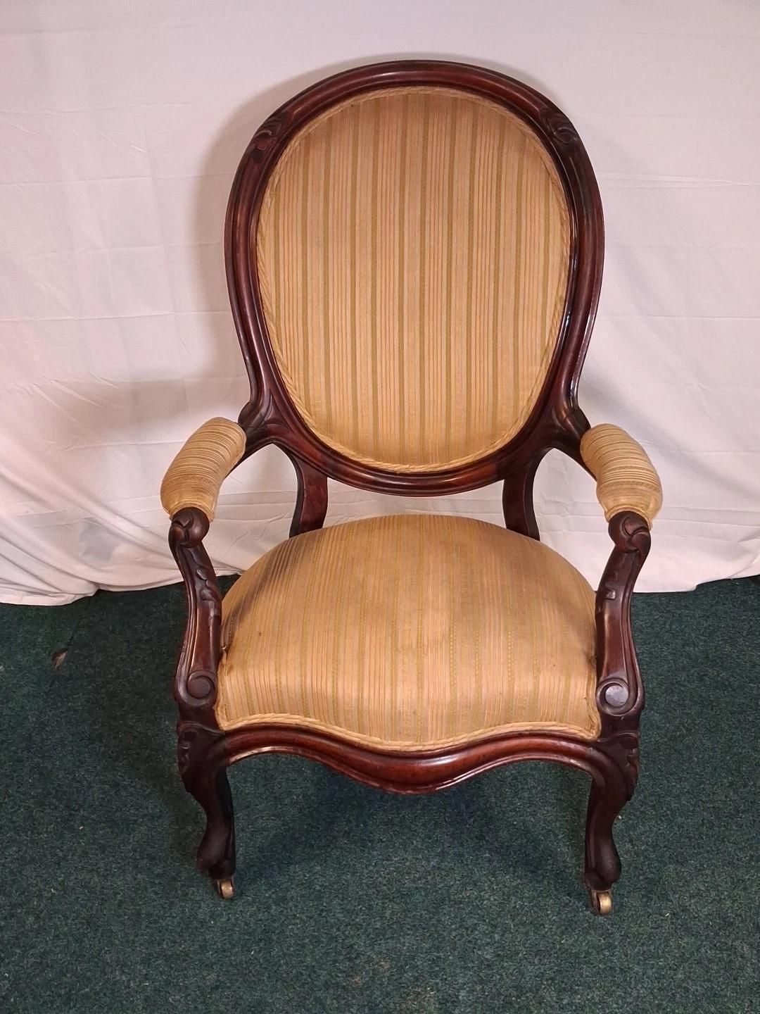 Antique Upholstered Chair Home Decor Accent Chair With Patina