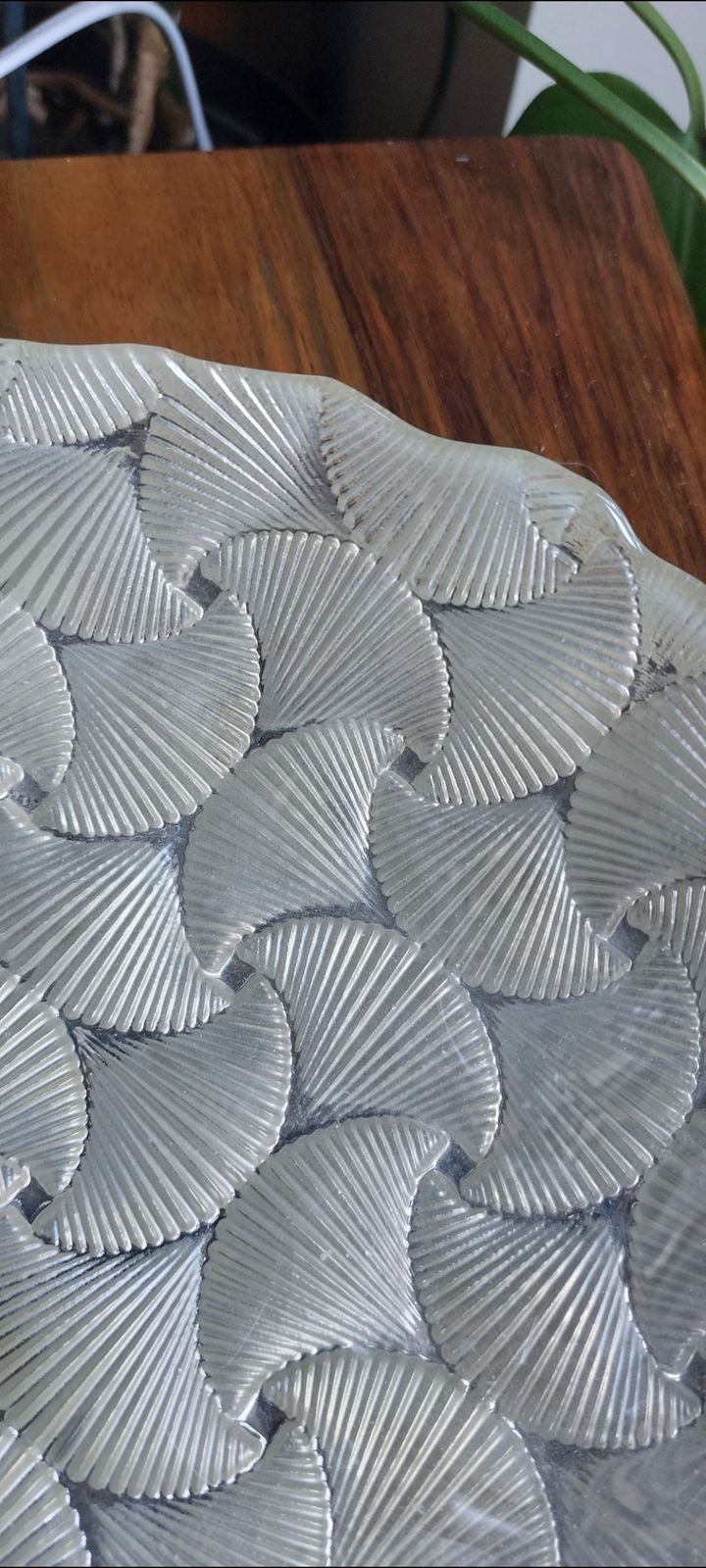 Art Deco Silver Glass Overlay Bowl photo for sale
