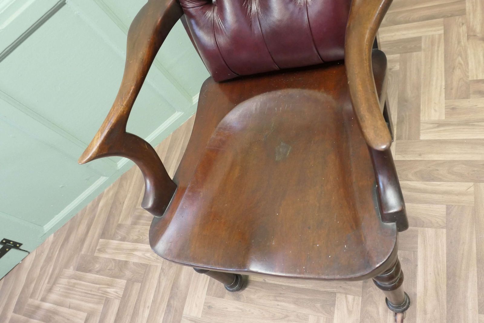 A Rare English Georgian Button Back Desk Chair photo buy