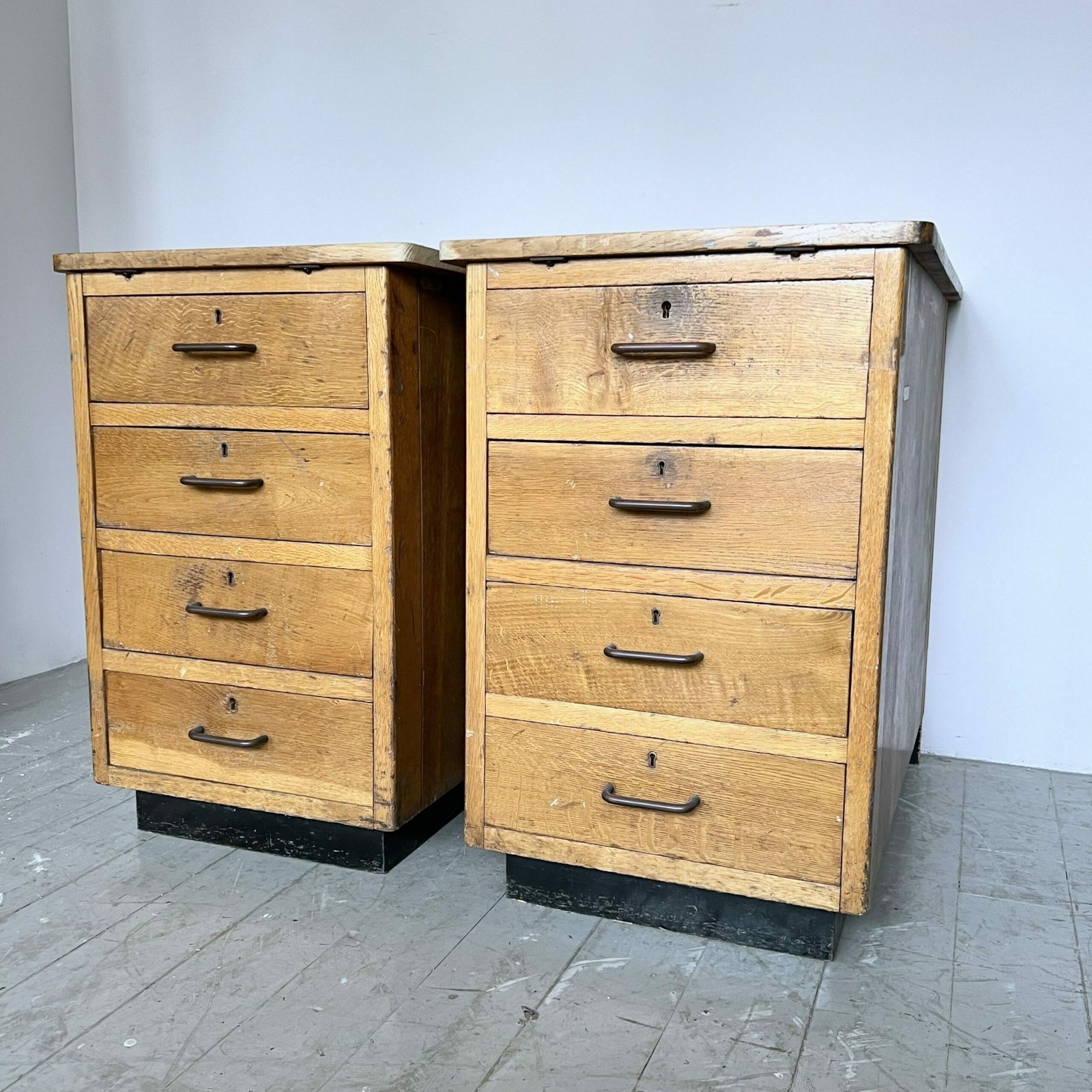 photo furniture Large Industrial Mid Century Oak Drawers