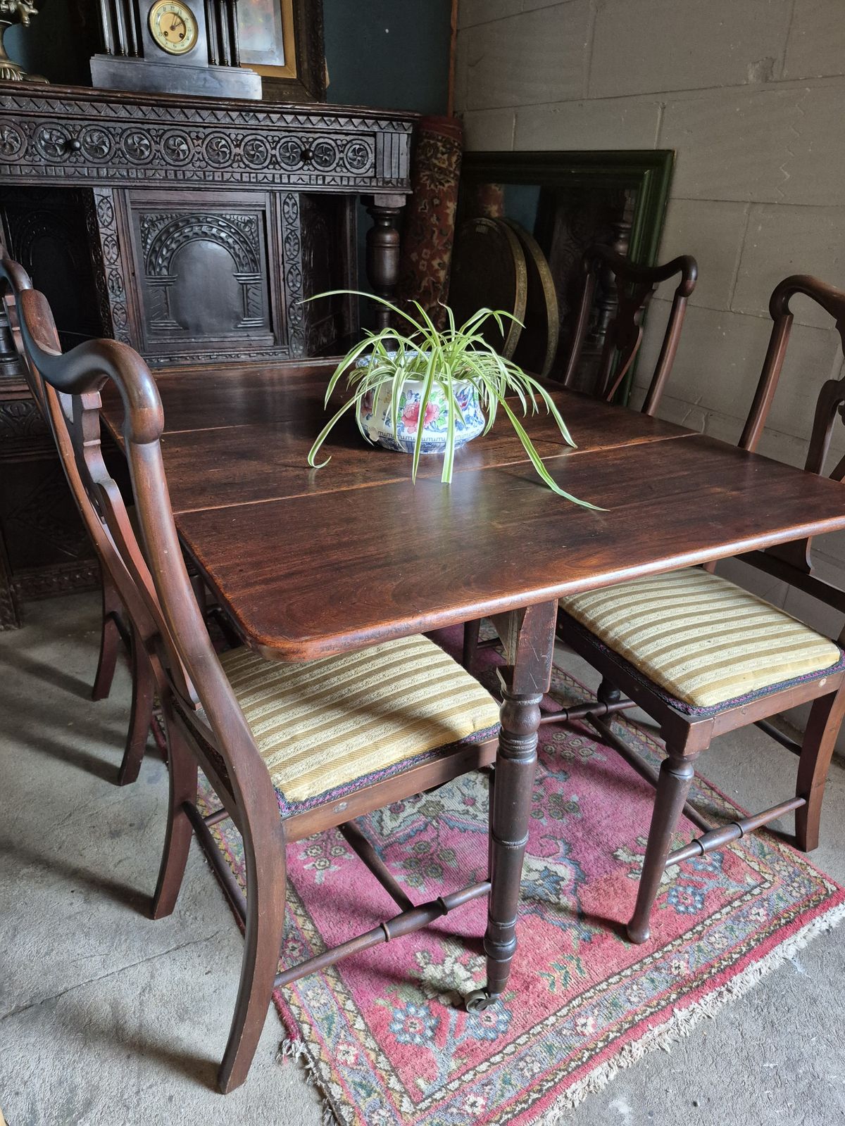 Fab Circa 1820 Regency Pembroke Mahogany Table On Turned Legs And Brass Castors