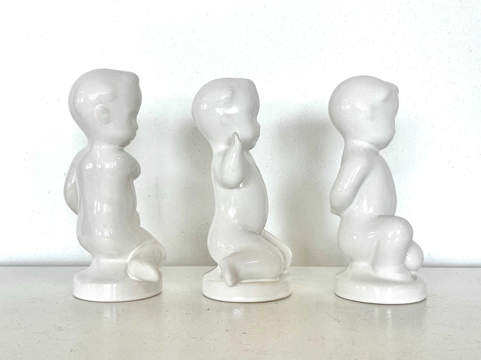 Søholm Vintage Original Danish Late 20th Century Design Ceramic Sculptures Of Three Children   Angry, Embarrassed And Happy photo vinterior