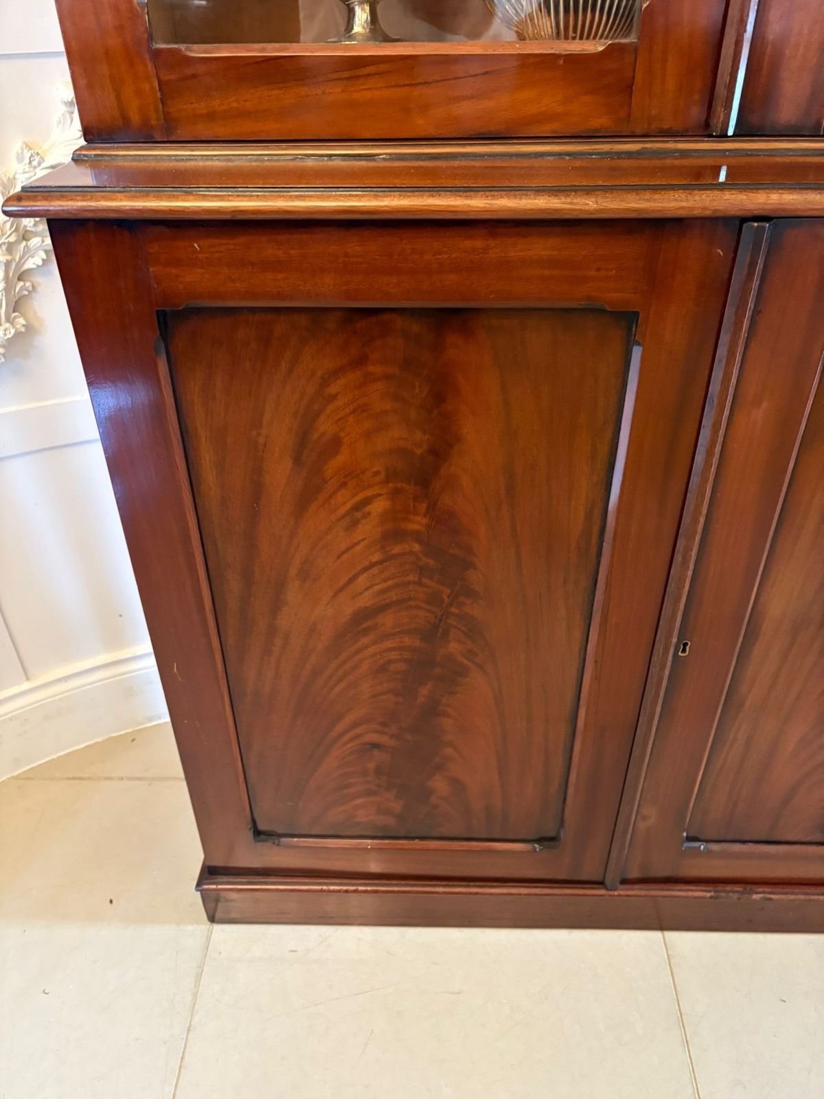 Antique 19th Century Quality Figured Mahogany Bookcase photo furniture
