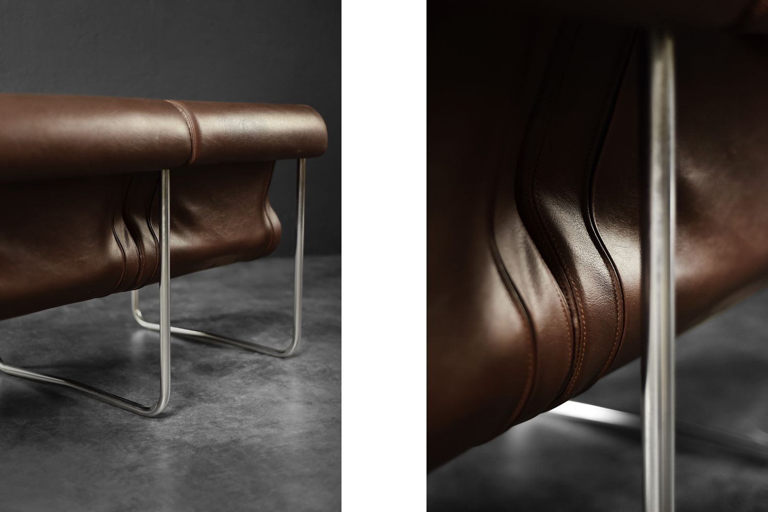 photo for sale Mid Century Modern German 2 Seater Brown Steel Frame Lounge Sofa, 1970s