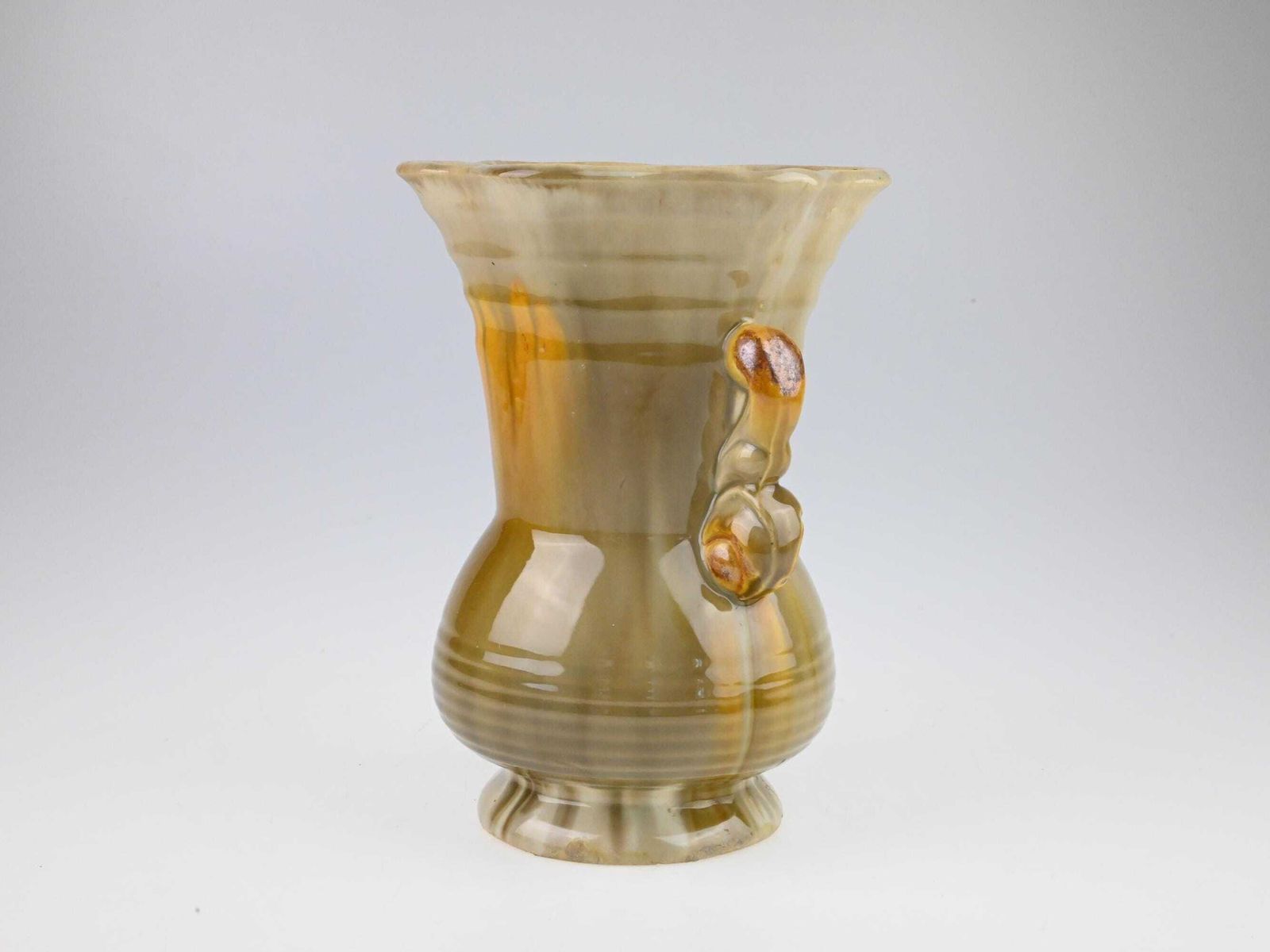 Antique German Art Deco Ceramic Vase, German Pottery, Ceramic Flower Vase, Brown Ceramic Vase, Ceramic Vase, Art Deco Vase, Old Vase photo 93.0