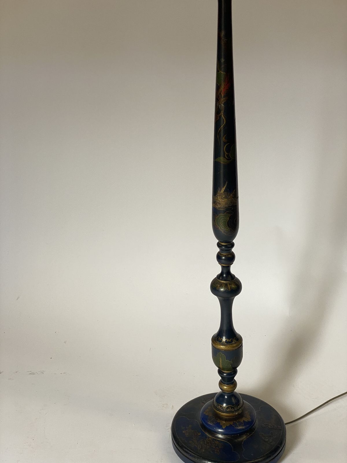Chinoiserie Decorated Standard Lamp Circa 1930s photo for sale