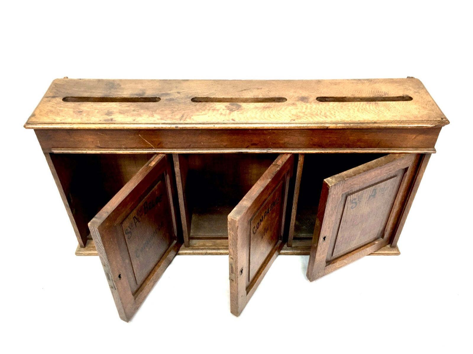 Antique Early 20th Century Large French Wooden Letter / Post Box Cabinet C.1930 photo buy