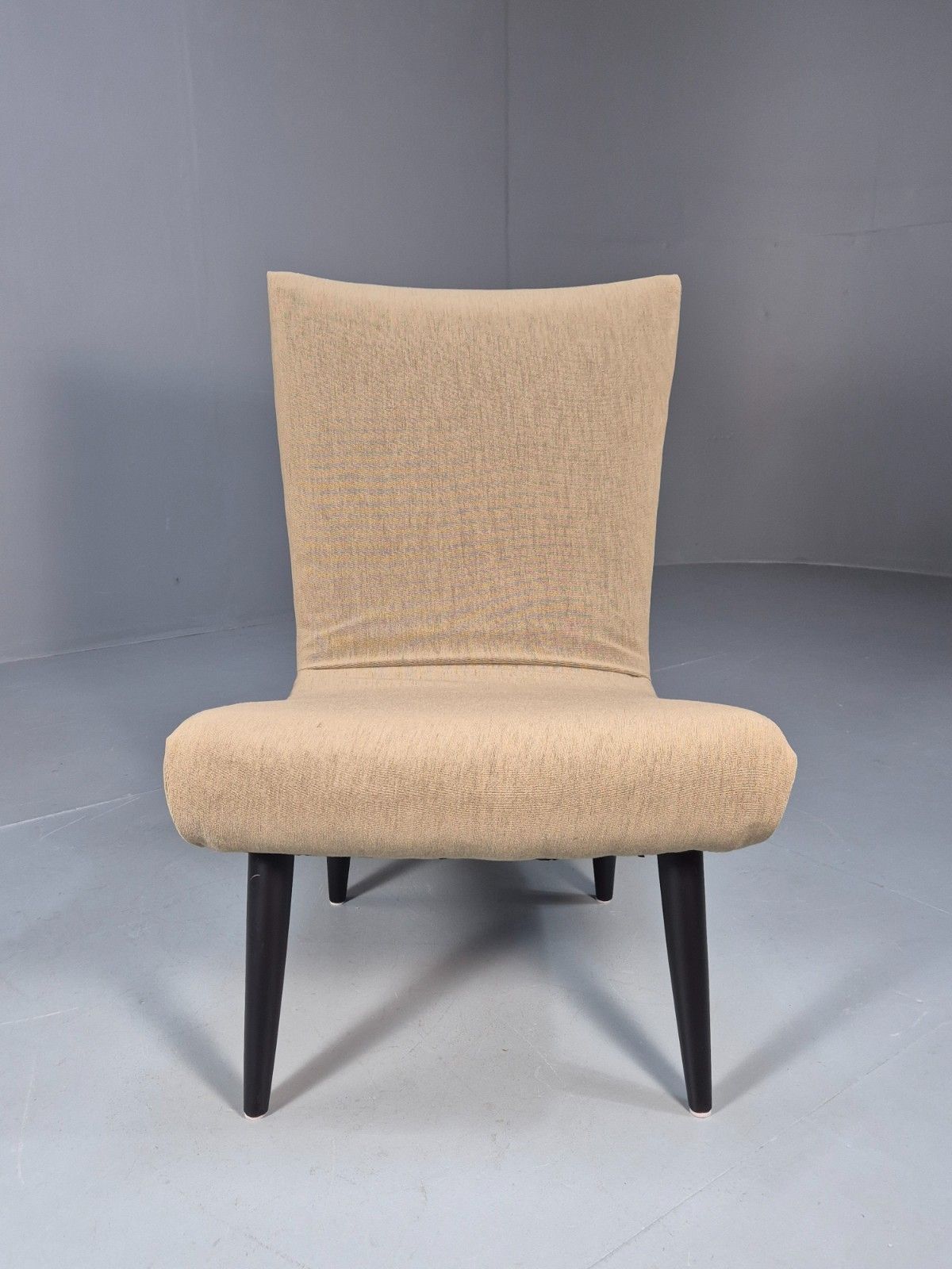 Vintage Scoop Chair Jens Risom Style Khaki Green Fabric Danish Eb9533 Mnor photo furniture