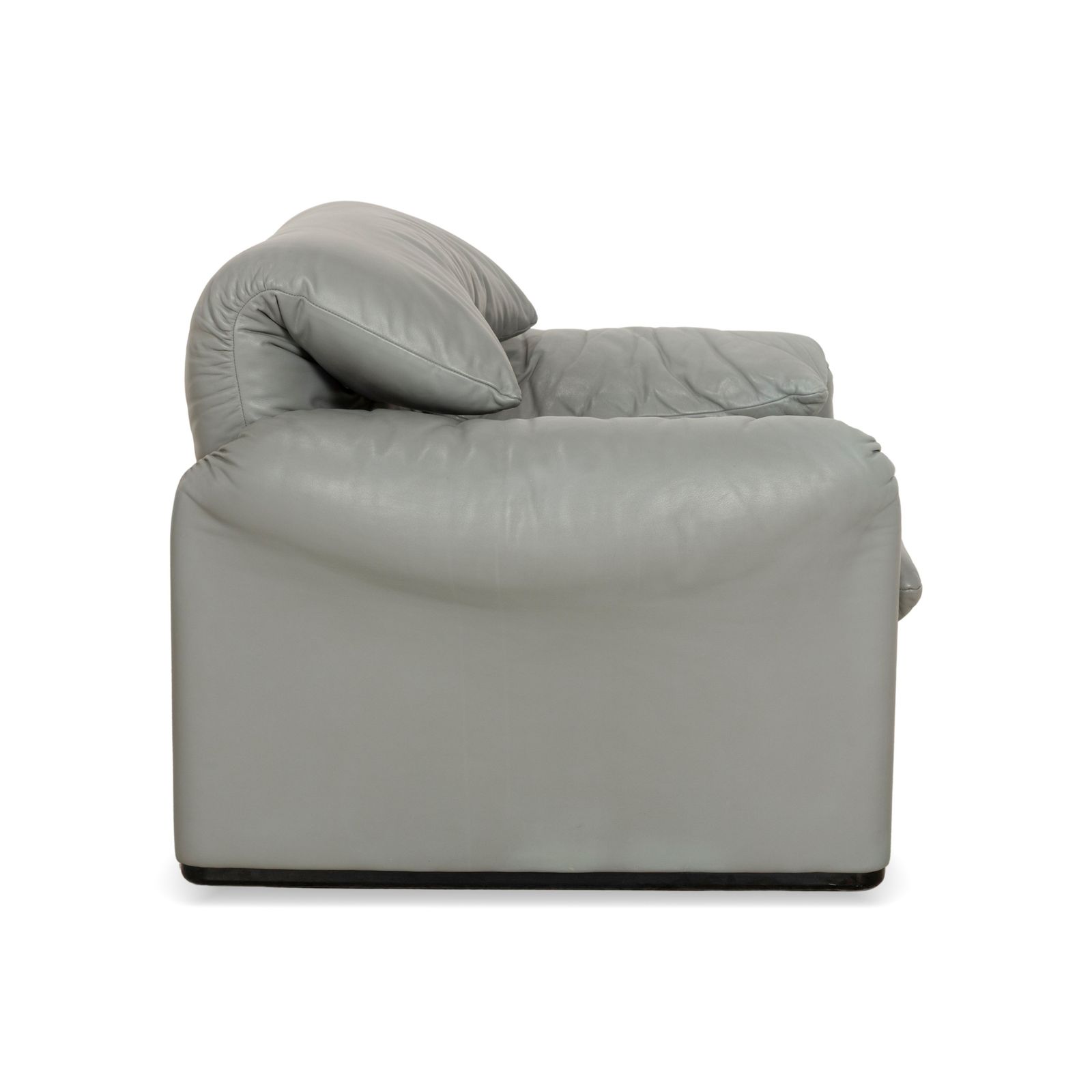 Cassina Maralunga Leather Armchair Grey photo vintage