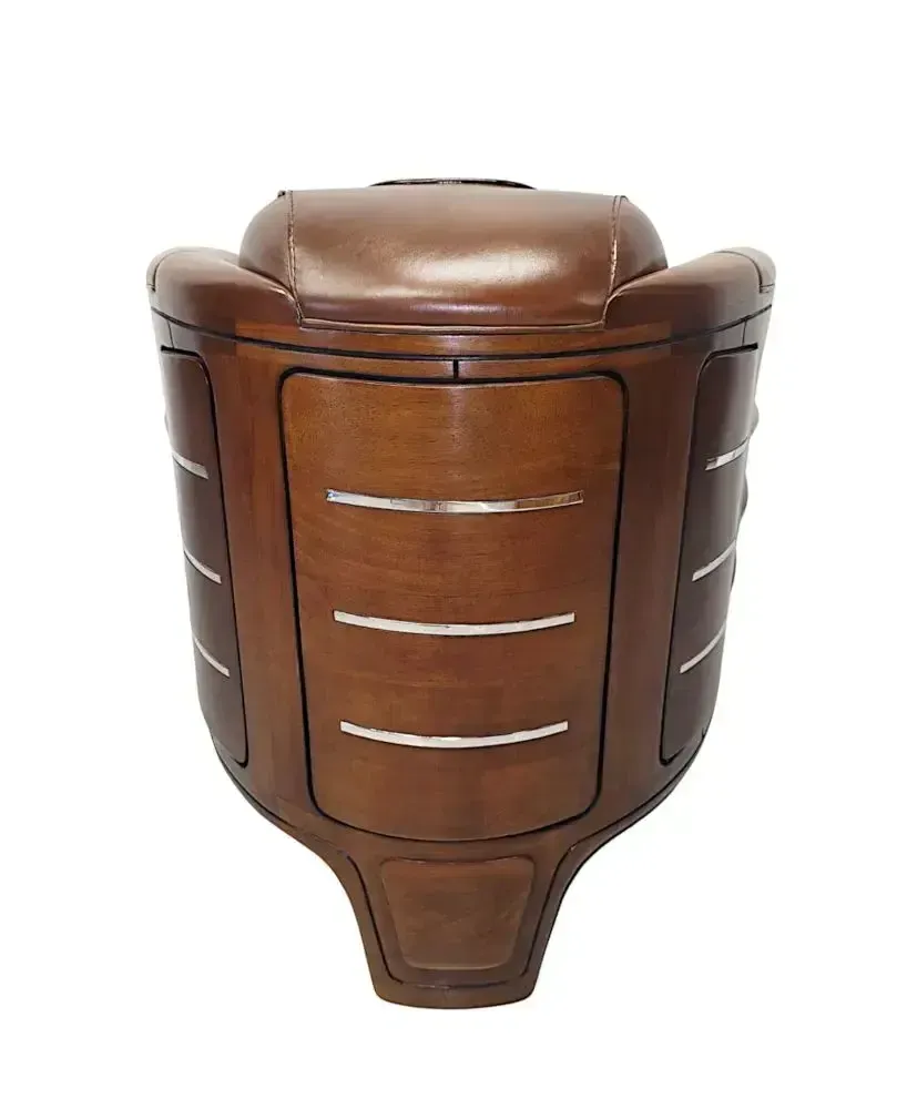 A Very Fine Art Deco Design Walnut And Leather Club Armchair photo buy