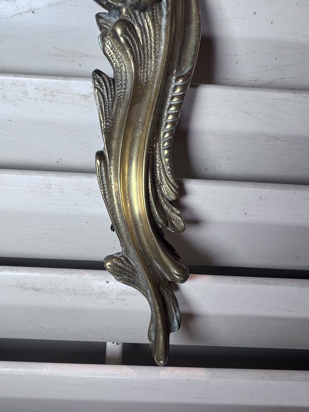 A Pair Of  French Triple Arm Gilded Antique Brass Wall Lights photo furniture
