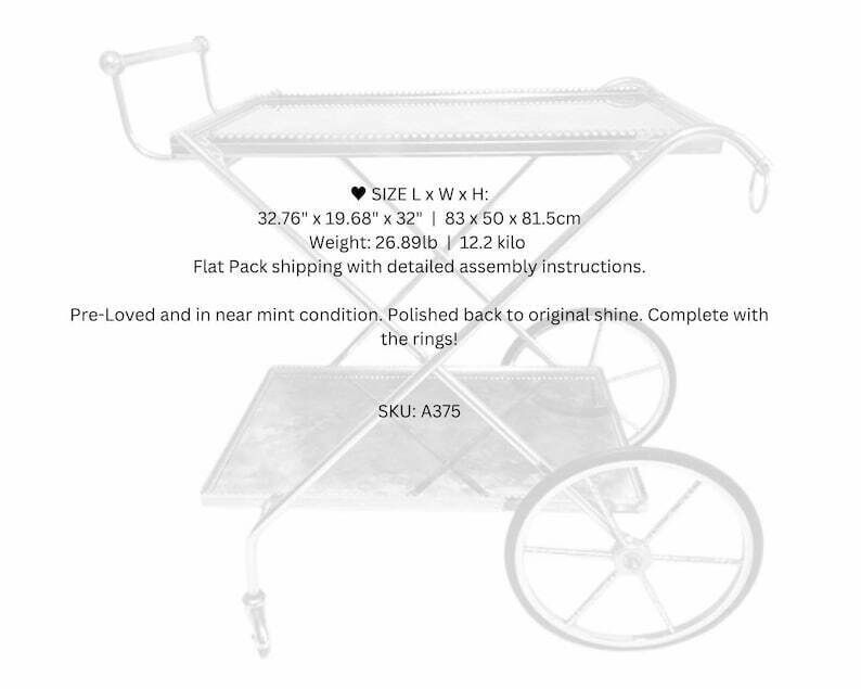 Vintage Brass Bar Cart | Maison Jansen/Cesare Lacca Style photo for sale