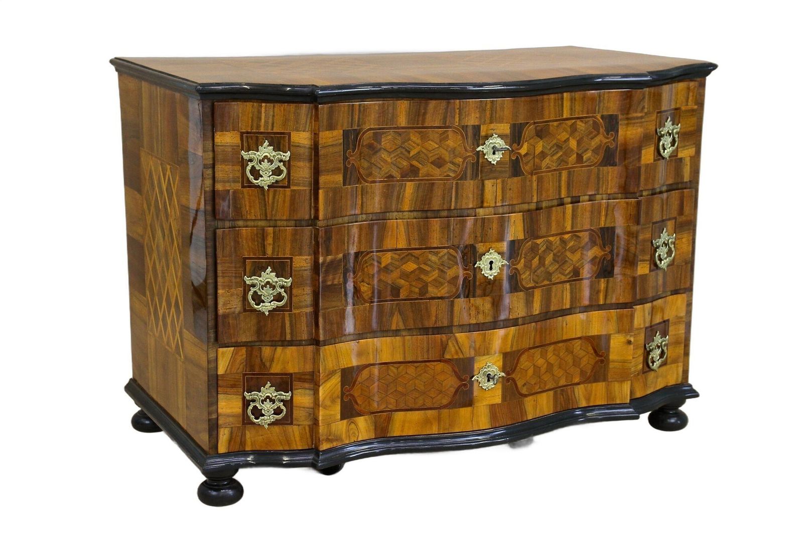 18th Century Baroque Chest Of Drawers   Marquetry/ Inlay Works, Austria Ca. 1760