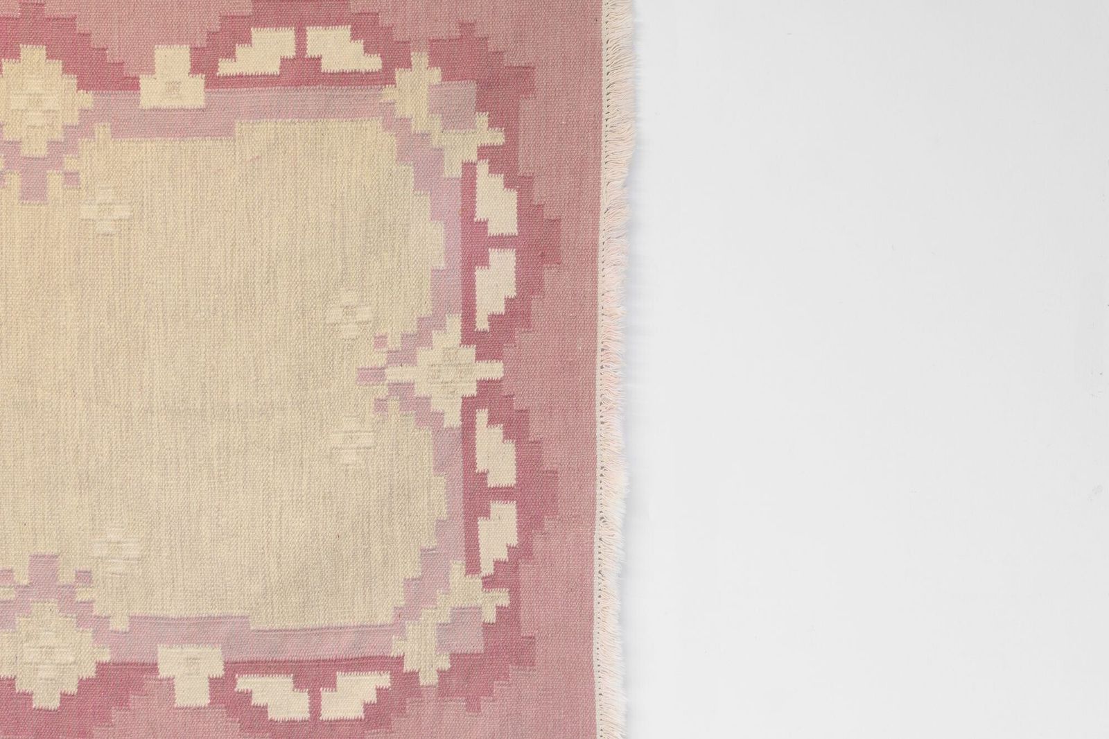 Mid Century Swedish Kilim Signed C photo for sale