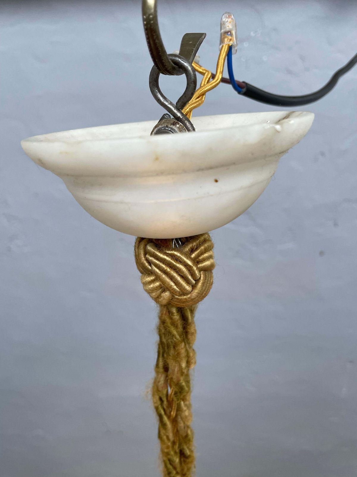 Antique Alabaster Art Deco Plafonnier Chandelier photo 665.0