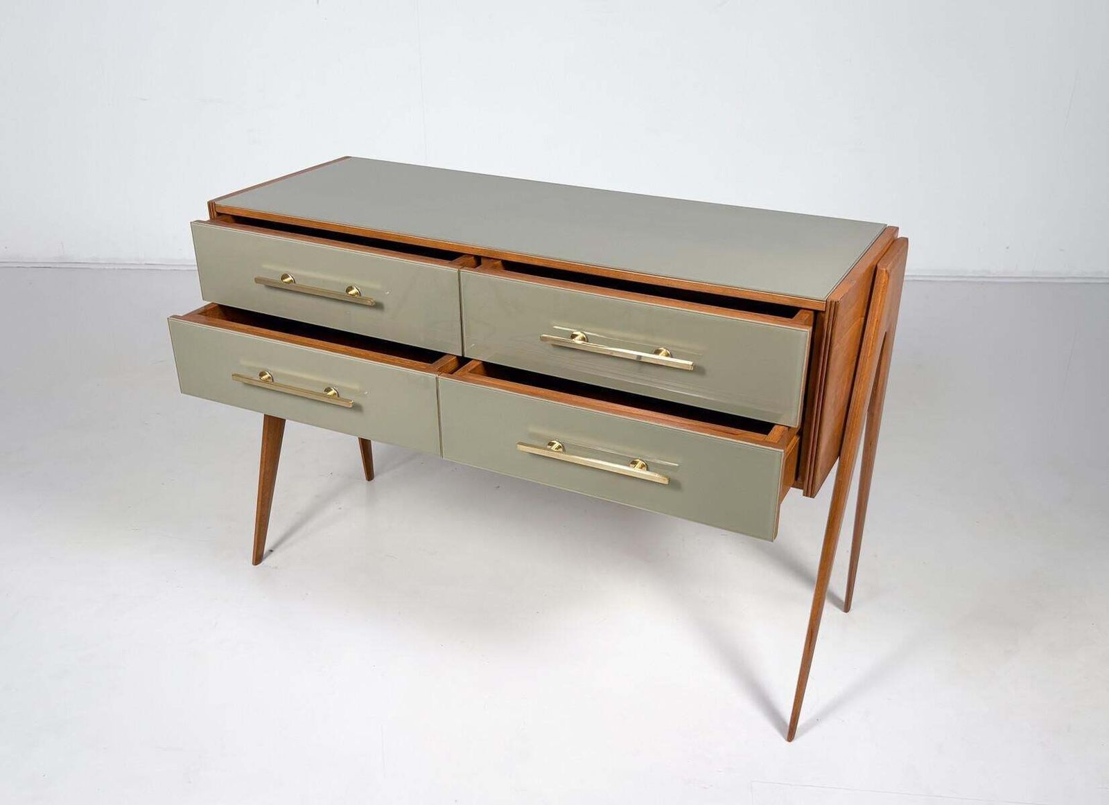 Contemporary Glass And Wood Sideboard, Italy photo vinterior