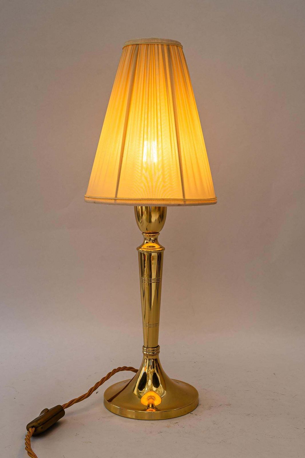 Lighting Art Deco Table Lamp With Fabric Shade Vienna Around 1920s photo