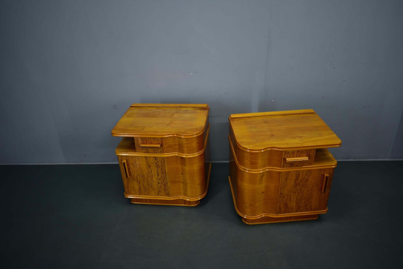 1939s Pair Of Art Deco Bedside Tables, Czechoslovakia photo Furniture