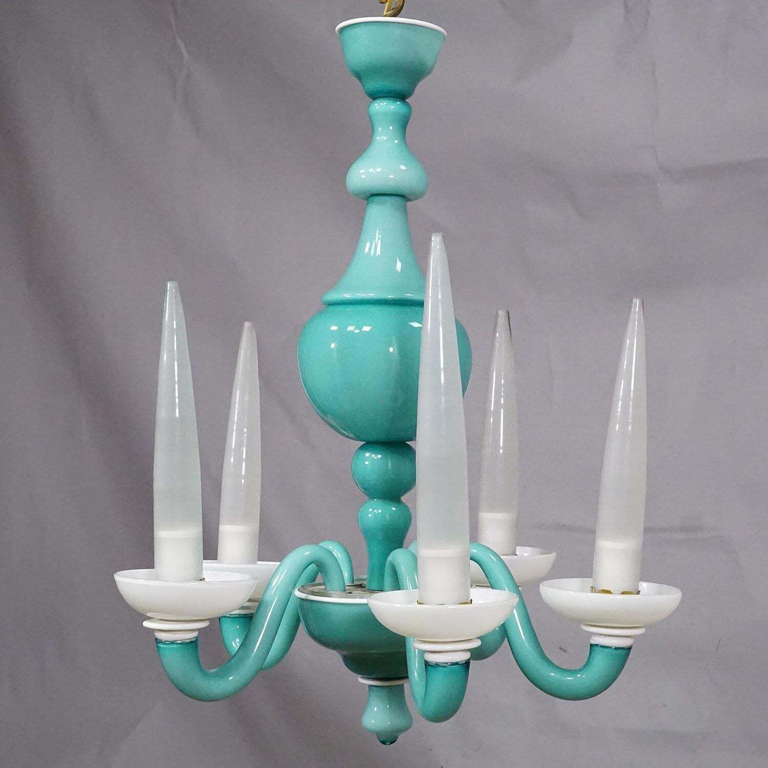 Murano Art Glass Chandelier By Gio Ponti For Venini 1940s photo for sale